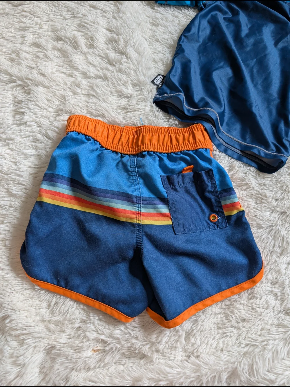 Disney Star Wars Darth Vader Bright Orange And Blue Toddler Swim Set Size 2T